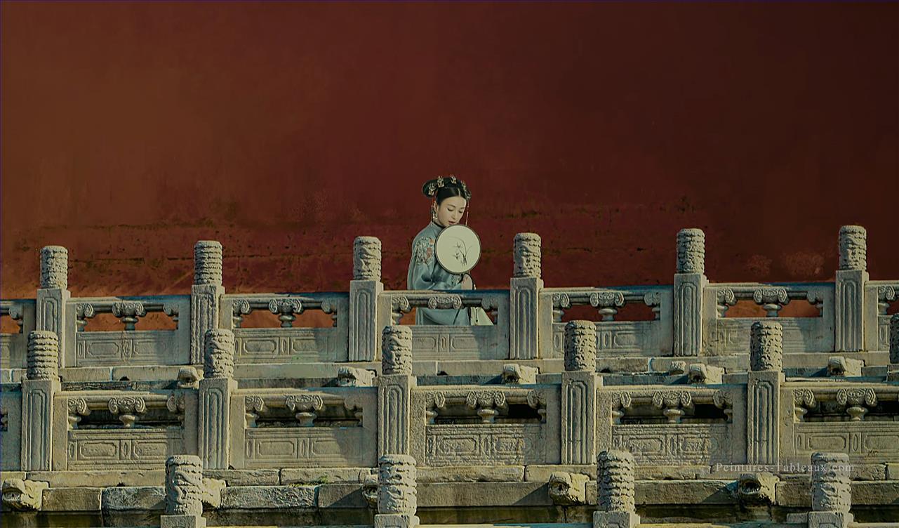 Fille de beauté chinoise dans l’histoire de drame de fille de palais de Yanxi Peintures à l'huile